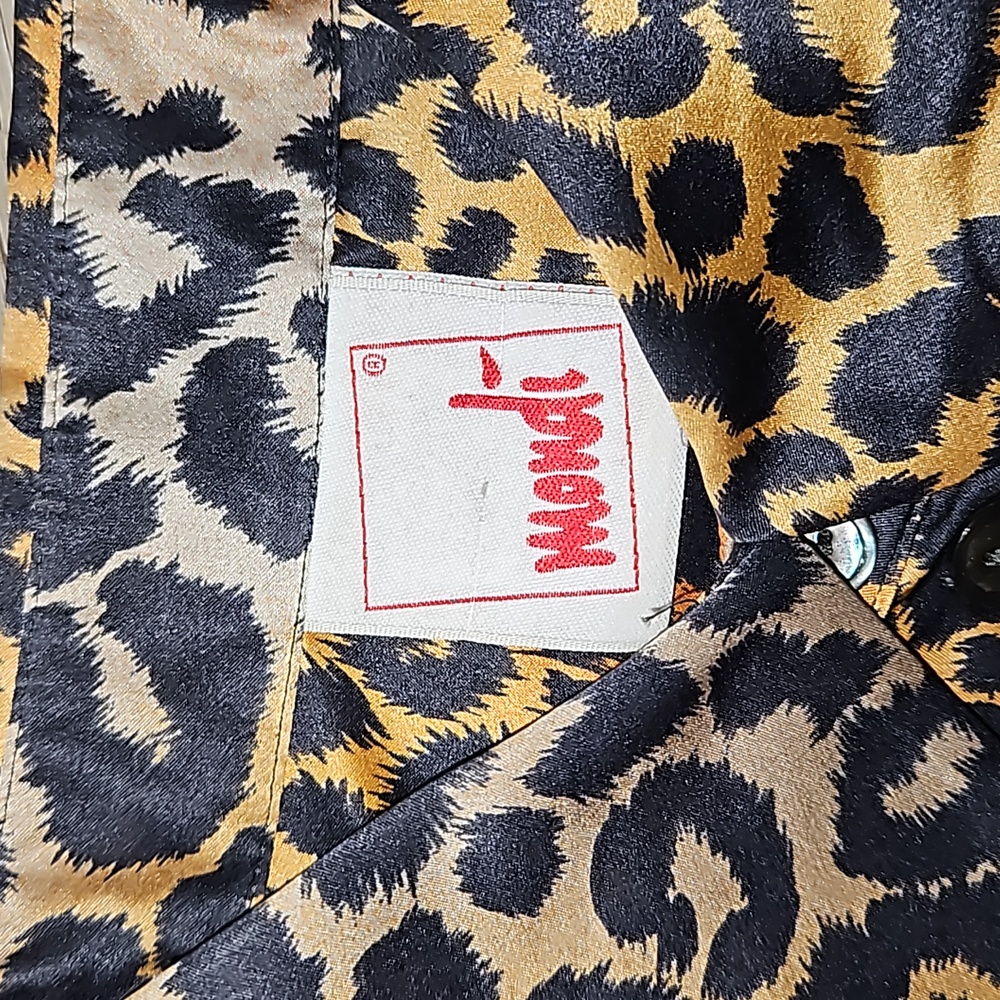 Vintage silk Mondi long sleeve cheetah print blouse top - Picture 4 of 8